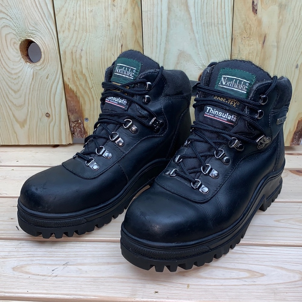 Men’s Size 8 Northlake Goretex Waterproof Thinsulate Lined Black Leather Boot